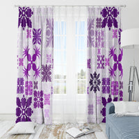 Vintage Hawaii Window Curtain Hawaiian Quilt Kapa Mismatch Purple - Wonder Print Shop