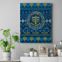 Happy Hanukkah Canvas Wall Art Love and Lights Menorah LT7 - Wonder Print Shop