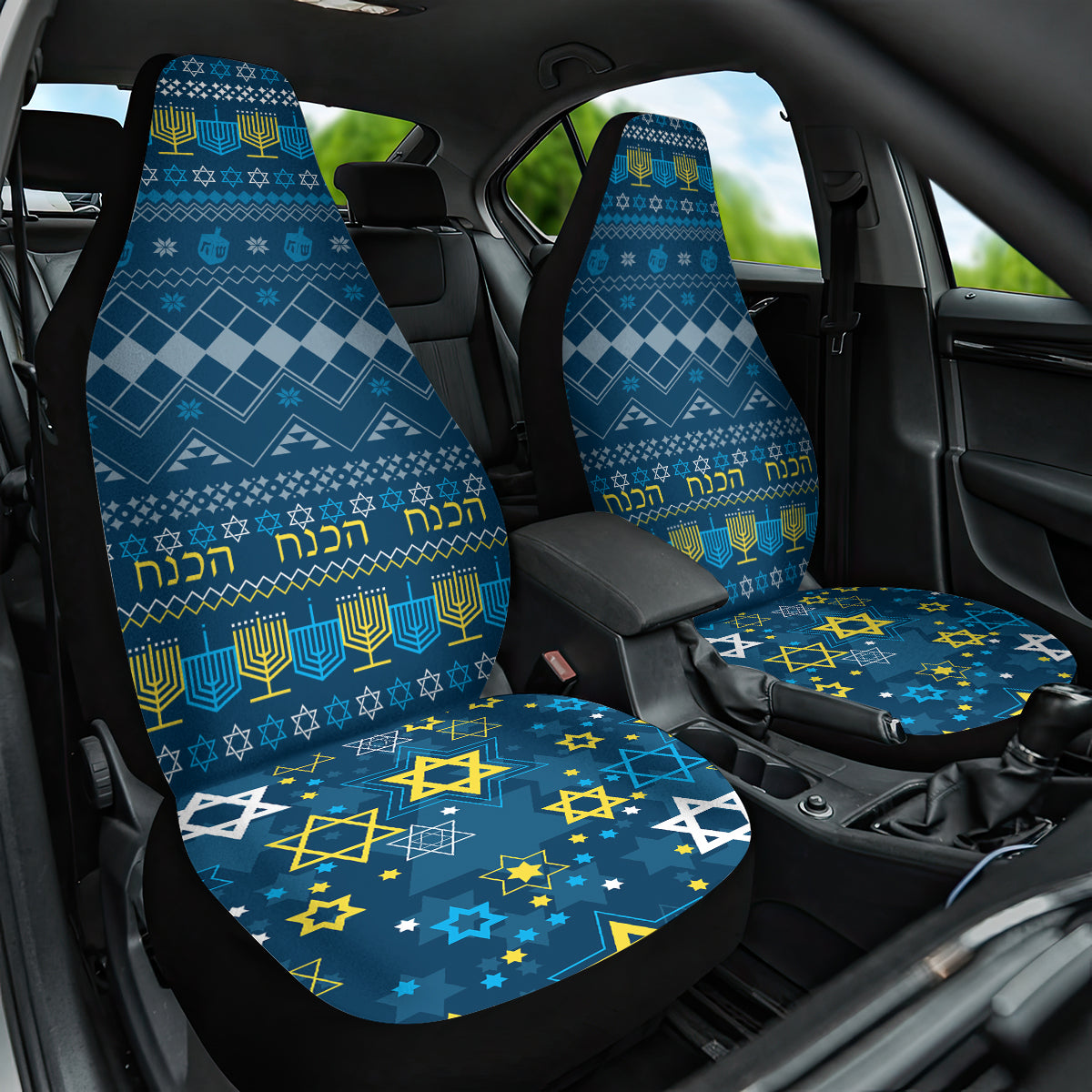 Happy Hanukkah Car Seat Cover Love and Lights Menorah LT7 - Wonder Print Shop