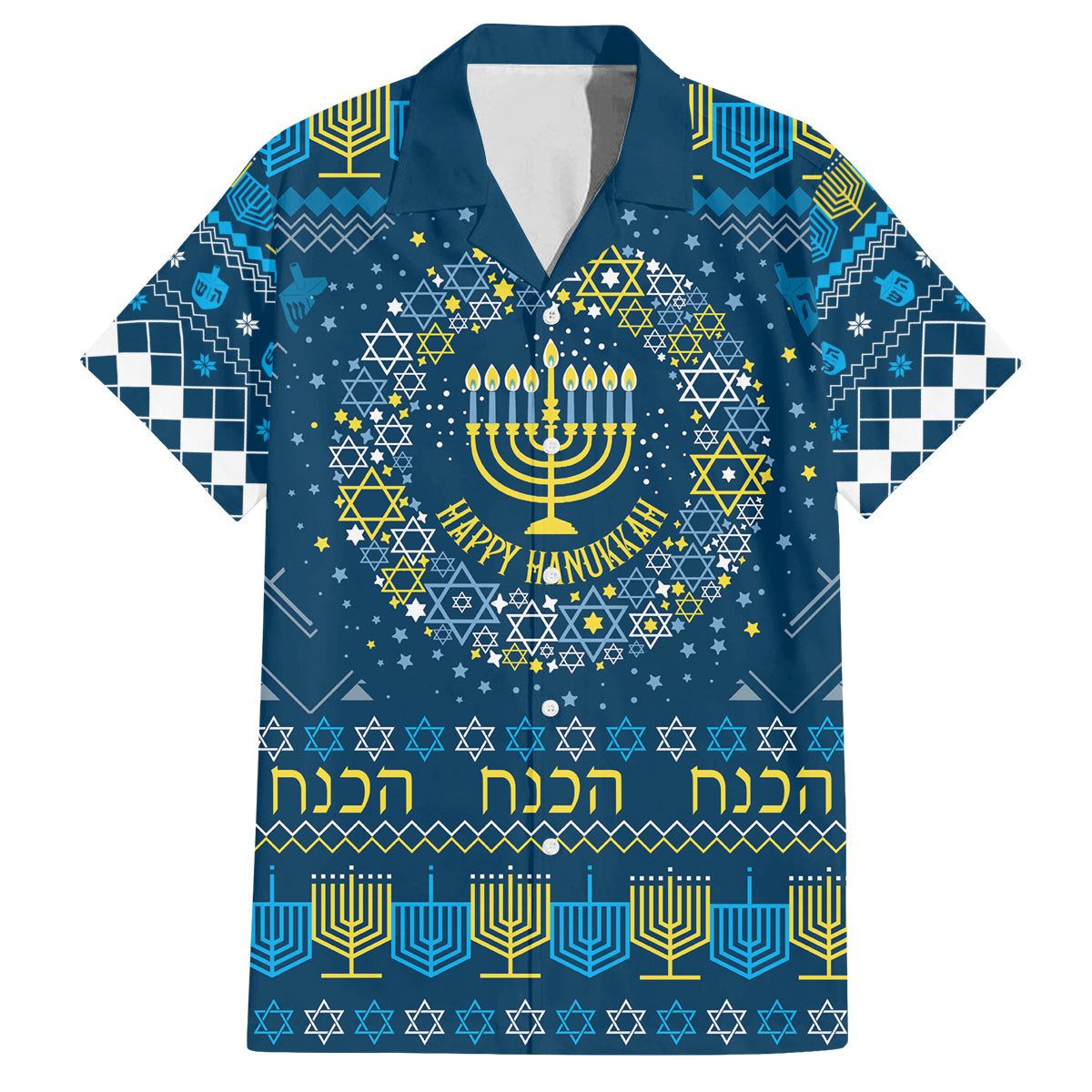 Happy Hanukkah Family Matching Long Sleeve Bodycon Dress and Hawaiian Shirt Love and Lights Menorah LT7 - Wonder Print Shop