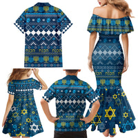 Happy Hanukkah Family Matching Mermaid Dress and Hawaiian Shirt Love and Lights Menorah LT7 - Wonder Print Shop