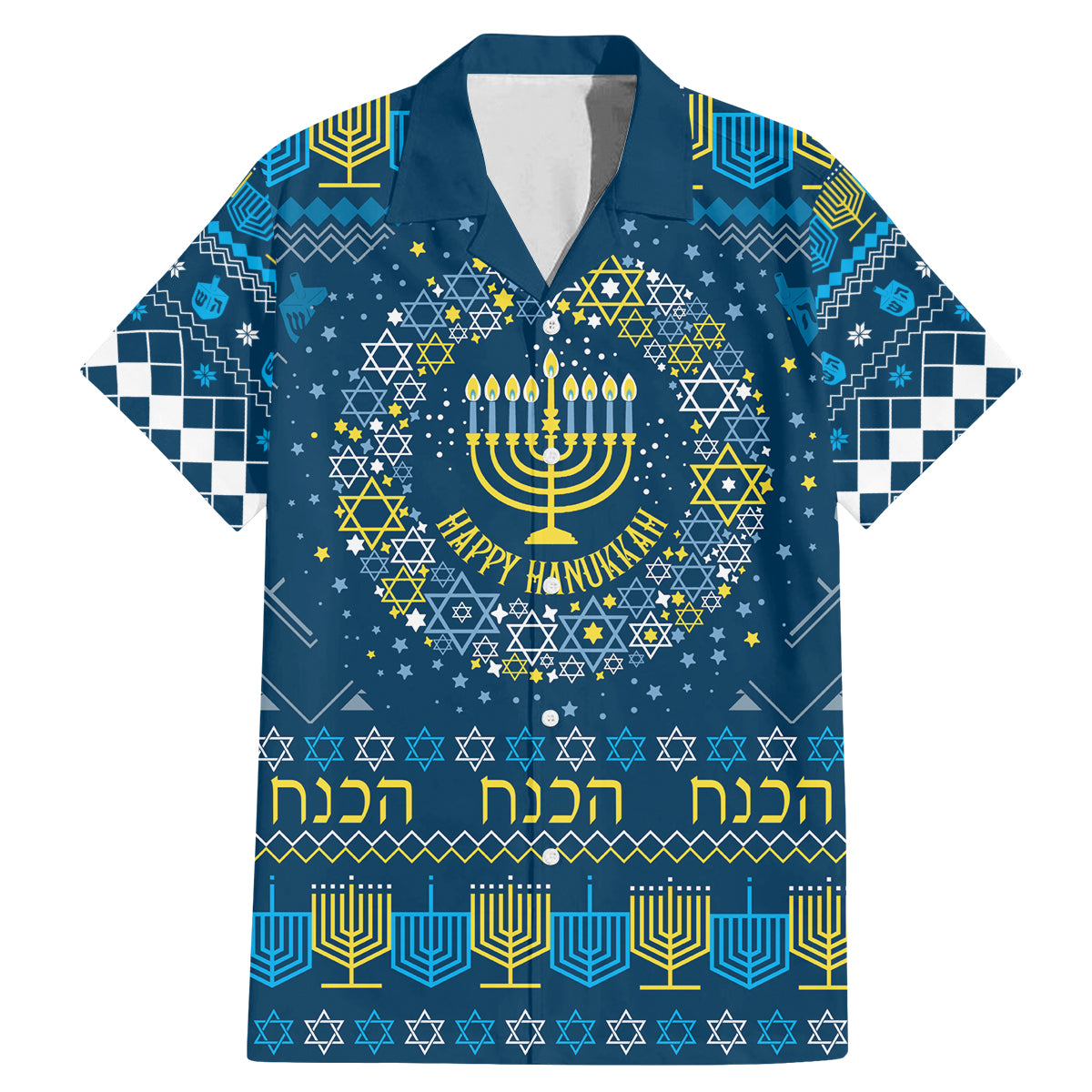 Happy Hanukkah Family Matching Mermaid Dress and Hawaiian Shirt Love and Lights Menorah LT7 - Wonder Print Shop