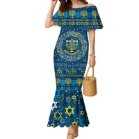 Happy Hanukkah Family Matching Mermaid Dress and Hawaiian Shirt Love and Lights Menorah LT7 - Wonder Print Shop