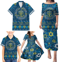 Happy Hanukkah Family Matching Puletasi Dress and Hawaiian Shirt Love and Lights Menorah - Wonder Print Shop