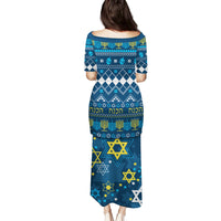 Happy Hanukkah Family Matching Puletasi Dress and Hawaiian Shirt Love and Lights Menorah - Wonder Print Shop