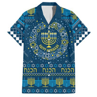 Happy Hanukkah Family Matching Short Sleeve Bodycon Dress and Hawaiian Shirt Love and Lights Menorah - Wonder Print Shop