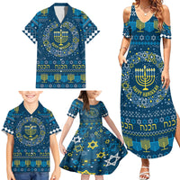 Happy Hanukkah Family Matching Summer Maxi Dress and Hawaiian Shirt Love and Lights Menorah - Wonder Print Shop