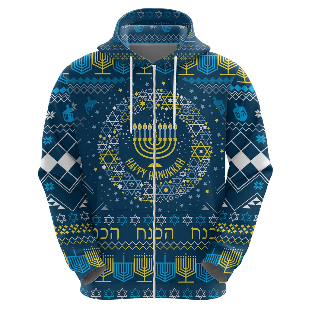 Happy Hanukkah Hoodie Love and Lights Menorah - Wonder Print Shop