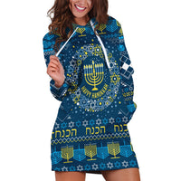 Happy Hanukkah Hoodie Dress Love and Lights Menorah - Wonder Print Shop
