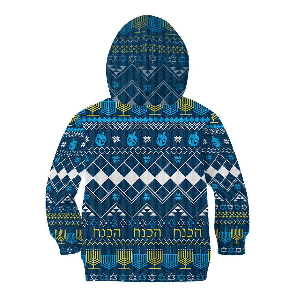 Happy Hanukkah Kid Hoodie Love and Lights Menorah - Wonder Print Shop