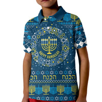 Happy Hanukkah Kid Polo Shirt Love and Lights Menorah - Wonder Print Shop