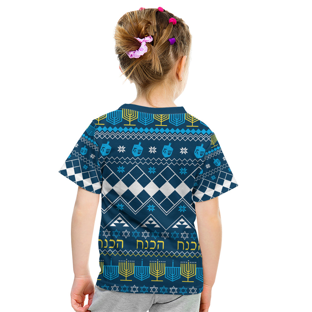 Happy Hanukkah Kid T Shirt Love and Lights Menorah - Wonder Print Shop