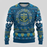 Happy Hanukkah Ugly Christmas Sweater Love and Lights Menorah - Wonder Print Shop