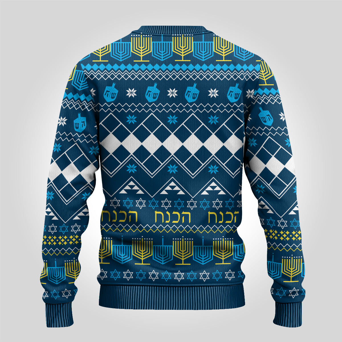 Happy Hanukkah Ugly Christmas Sweater Love and Lights Menorah - Wonder Print Shop