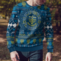 Happy Hanukkah Ugly Christmas Sweater Love and Lights Menorah - Wonder Print Shop