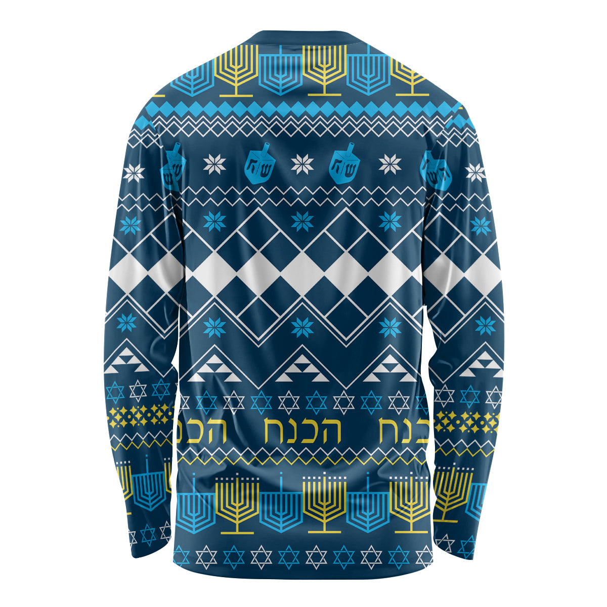 Happy Hanukkah Long Sleeve Shirt Love and Lights Menorah - Wonder Print Shop