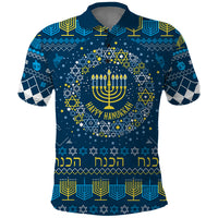 Happy Hanukkah Polo Shirt Love and Lights Menorah - Wonder Print Shop