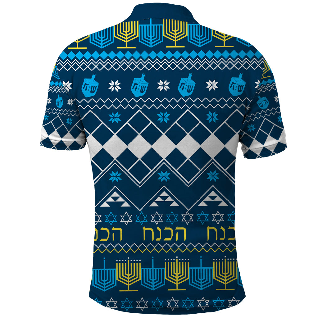 Happy Hanukkah Polo Shirt Love and Lights Menorah - Wonder Print Shop