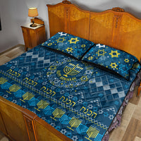 Happy Hanukkah Quilt Bed Set Love and Lights Menorah - Wonder Print Shop