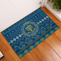 Happy Hanukkah Rubber Doormat Love and Lights Menorah - Wonder Print Shop
