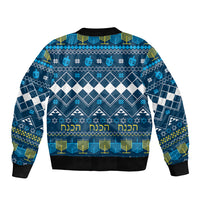 Happy Hanukkah Sleeve Zip Bomber Jacket Love and Lights Menorah - Wonder Print Shop