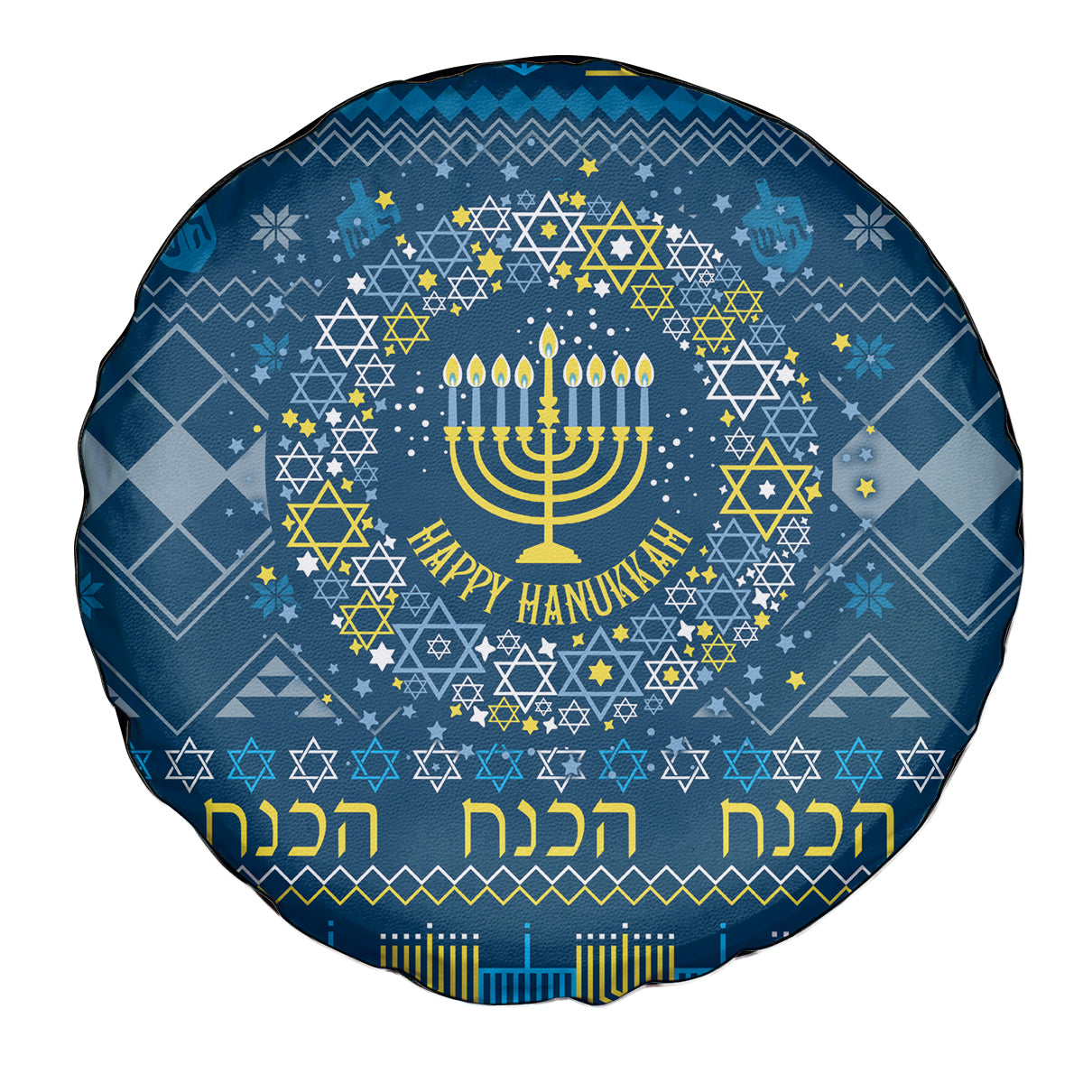 Happy Hanukkah Spare Tire Cover Love and Lights Menorah - Wonder Print Shop