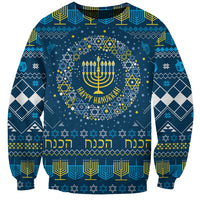 Happy Hanukkah Sweatshirt Love and Lights Menorah - Wonder Print Shop