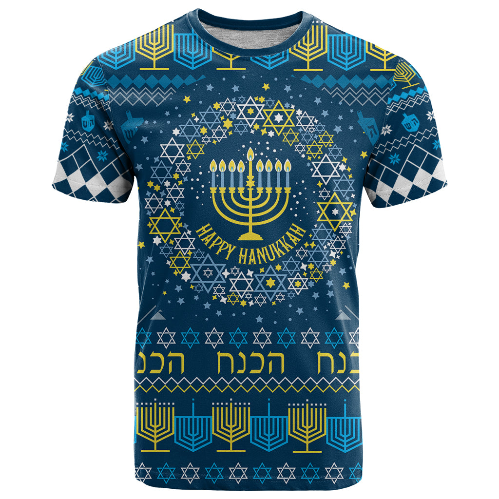 Happy Hanukkah T Shirt Love and Lights Menorah - Wonder Print Shop