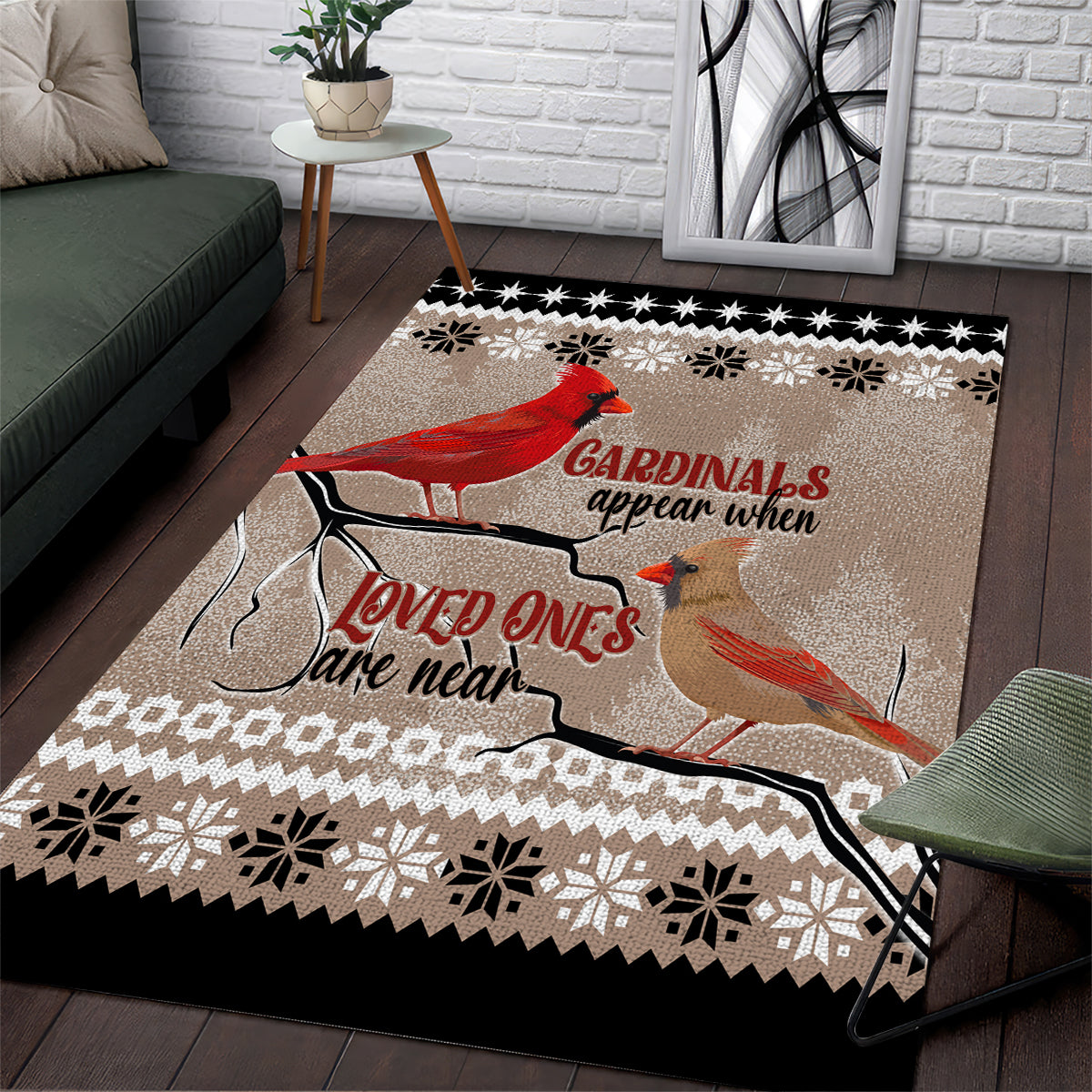 Christmas Cardinal Birds Area Rug Cardinals Appear When Loved Ones Are Near LT7 - Wonder Print Shop