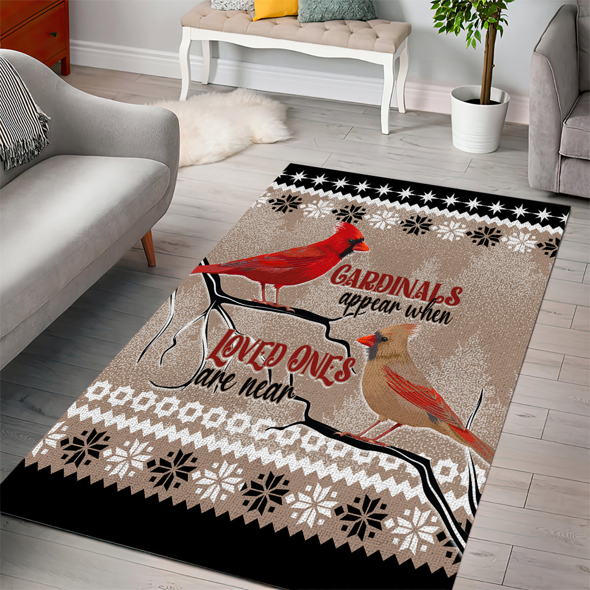 Christmas Cardinal Birds Area Rug Cardinals Appear When Loved Ones Are Near LT7 - Wonder Print Shop