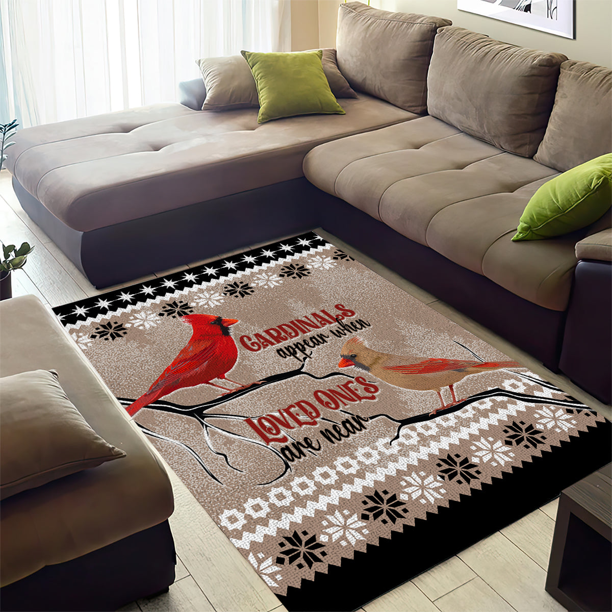 Christmas Cardinal Birds Area Rug Cardinals Appear When Loved Ones Are Near LT7 - Wonder Print Shop