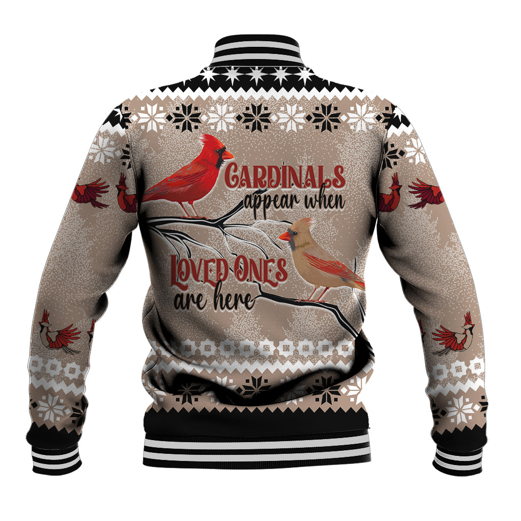Christmas Cardinal Birds Baseball Jacket Cardinals Appear When Loved Ones Are Near LT7 - Wonder Print Shop