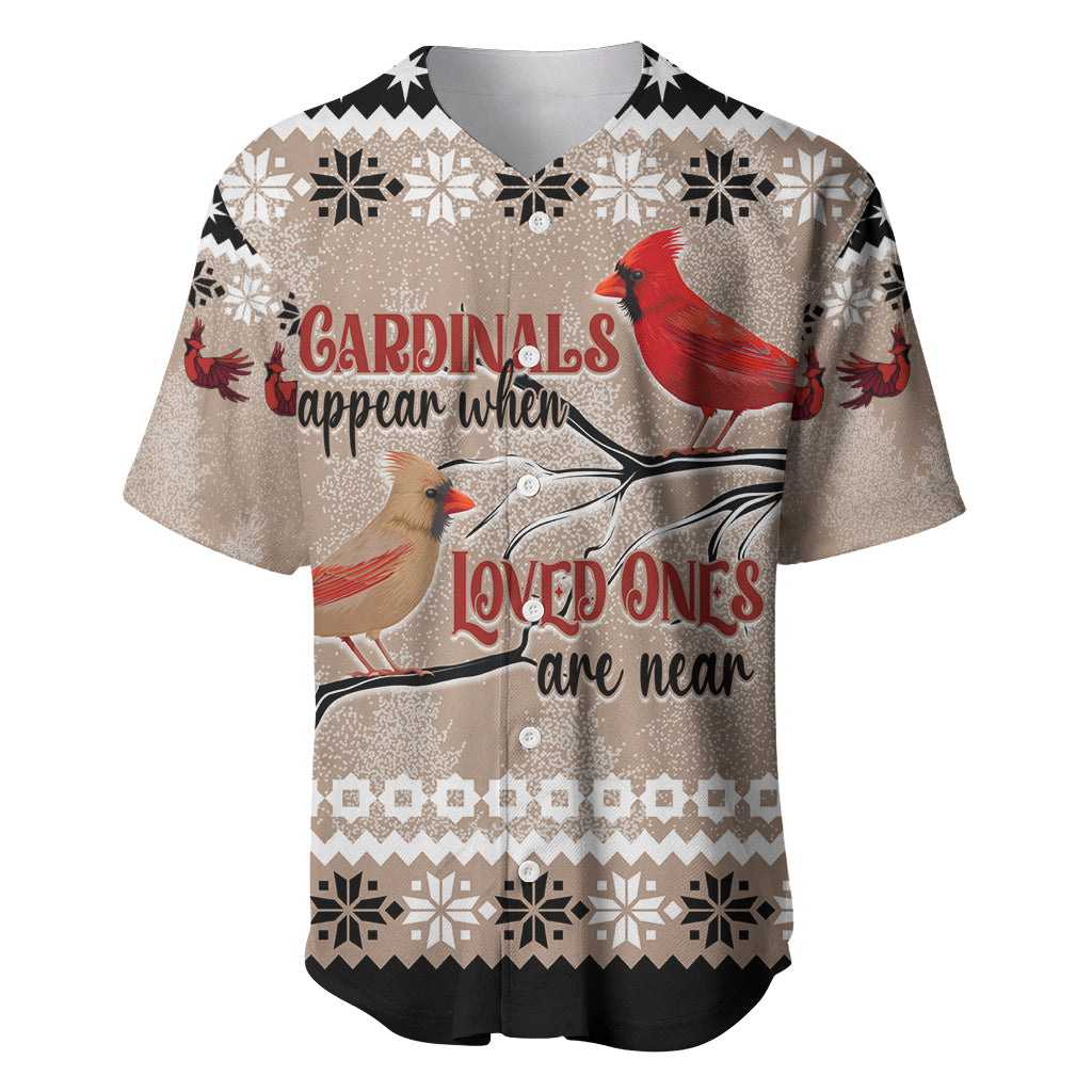 Christmas Cardinal Birds Baseball Jersey Cardinals Appear When Loved Ones Are Near LT7 - Wonder Print Shop