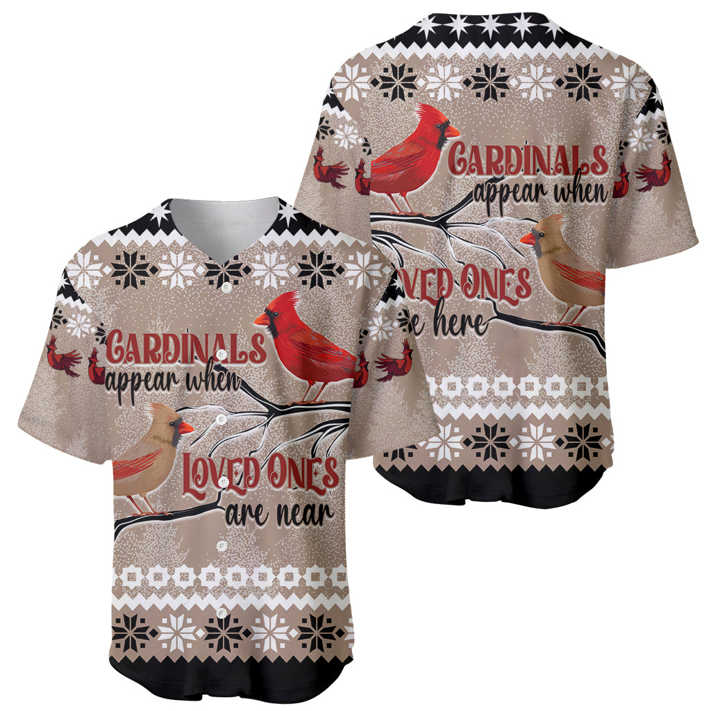 Christmas Cardinal Birds Baseball Jersey Cardinals Appear When Loved Ones Are Near LT7 - Wonder Print Shop