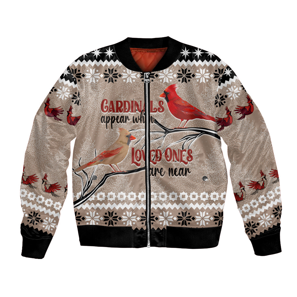 Christmas Cardinal Birds Bomber Jacket Cardinals Appear When Loved Ones Are Near LT7 - Wonder Print Shop