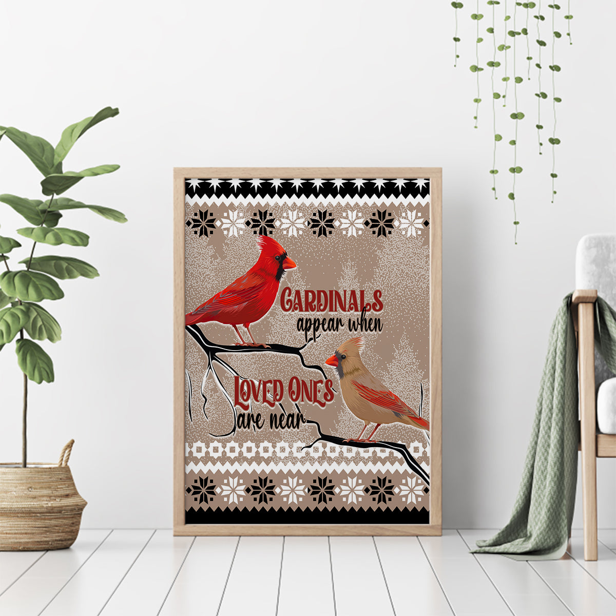 Christmas Cardinal Birds Canvas Wall Art Cardinals Appear When Loved Ones Are Near LT7 - Wonder Print Shop