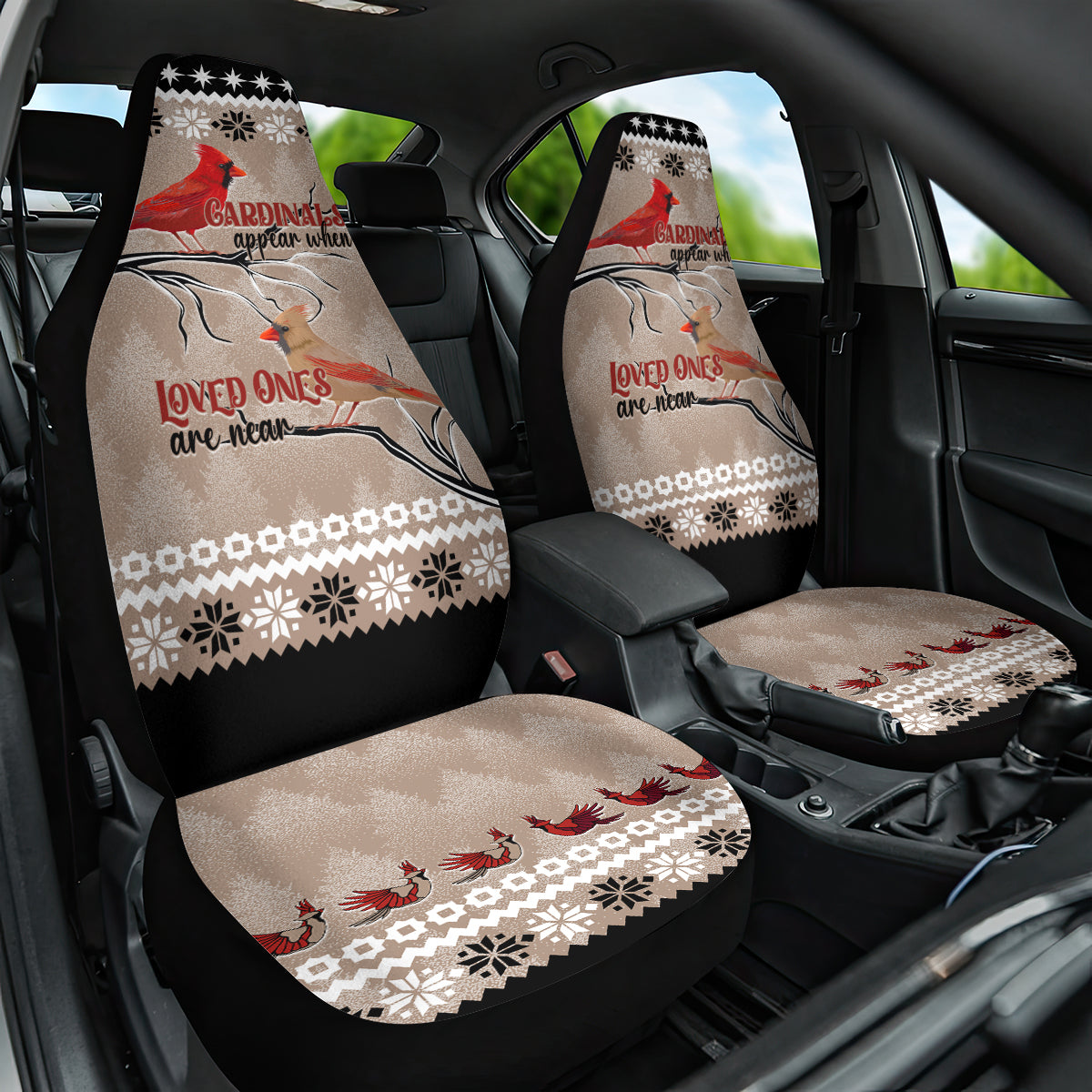 Christmas Cardinal Birds Car Seat Cover Cardinals Appear When Loved Ones Are Near LT7 - Wonder Print Shop