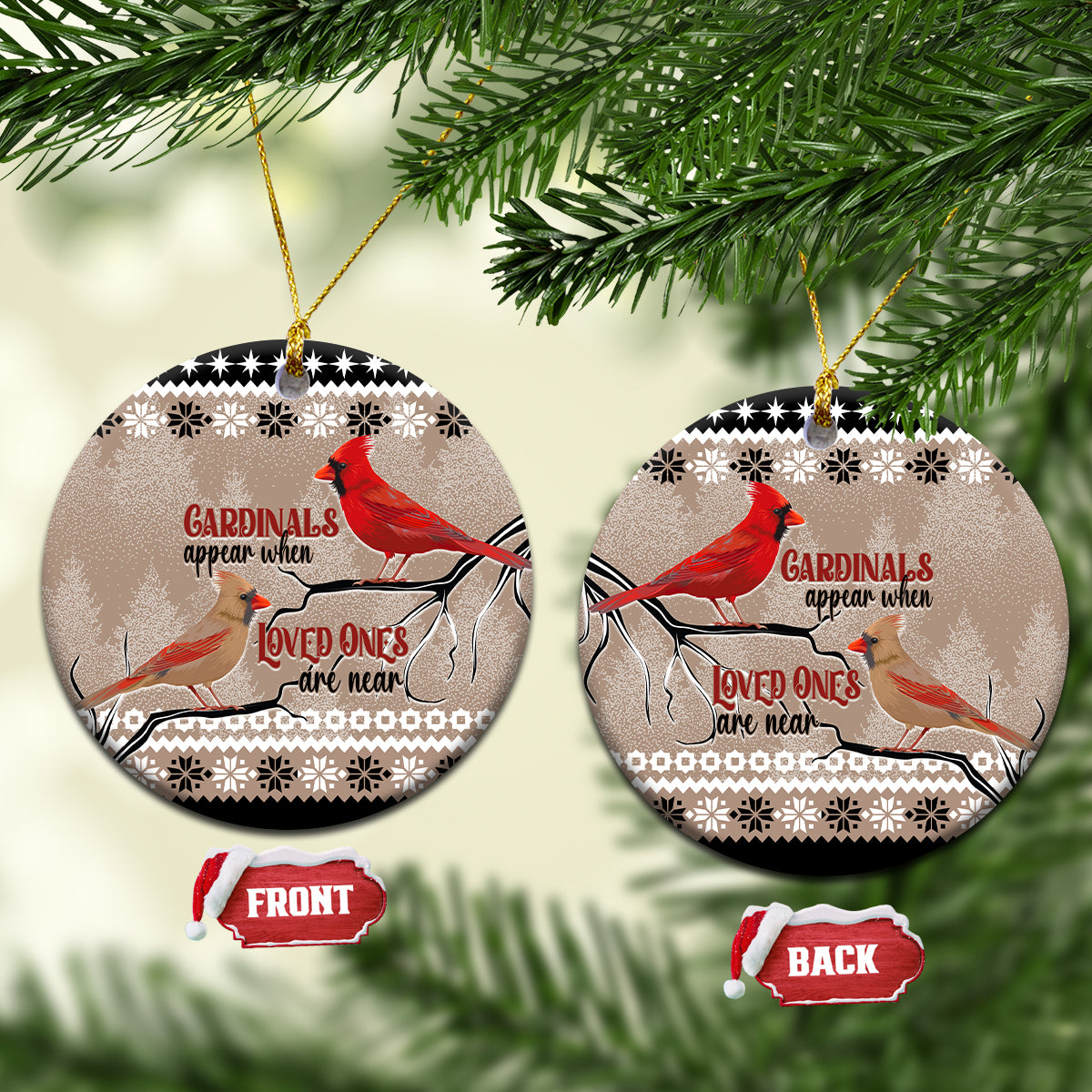 Christmas Cardinal Birds Ceramic Ornament Cardinals Appear When Loved Ones Are Near LT7 - Wonder Print Shop