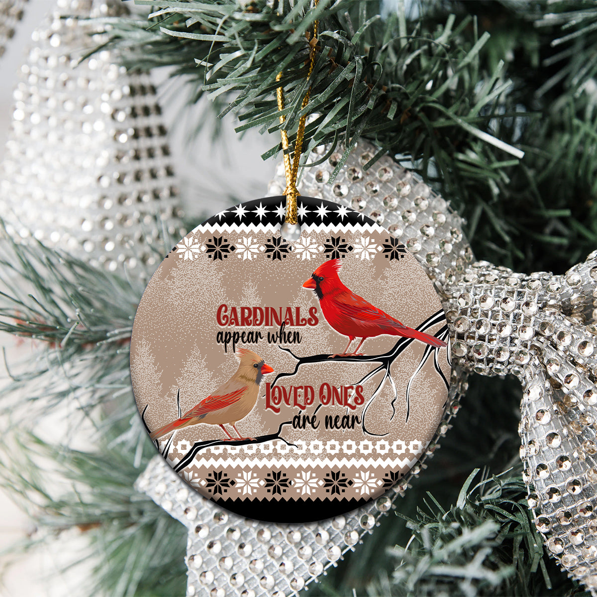 Christmas Cardinal Birds Ceramic Ornament Cardinals Appear When Loved Ones Are Near LT7 - Wonder Print Shop