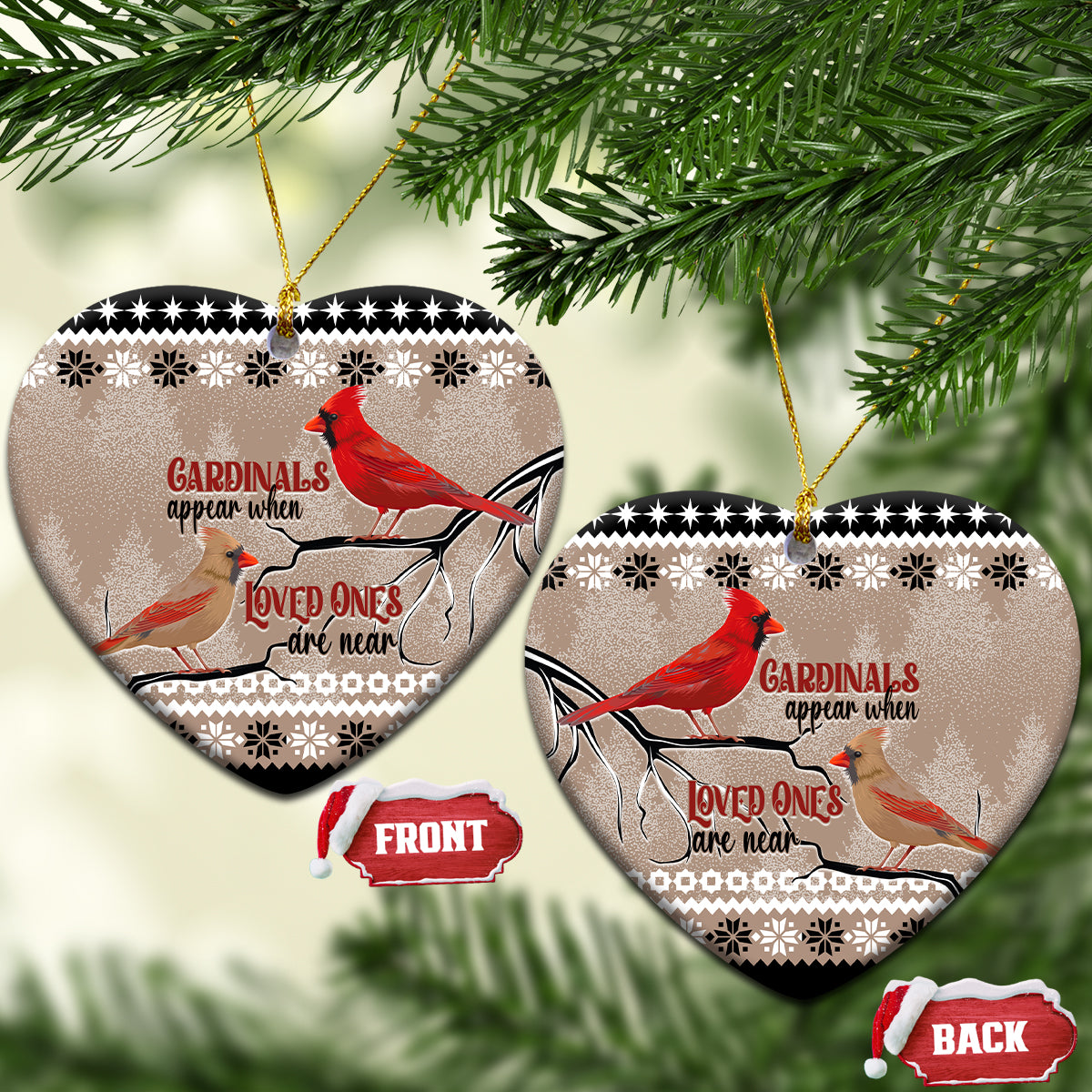 Christmas Cardinal Birds Ceramic Ornament Cardinals Appear When Loved Ones Are Near LT7 - Wonder Print Shop