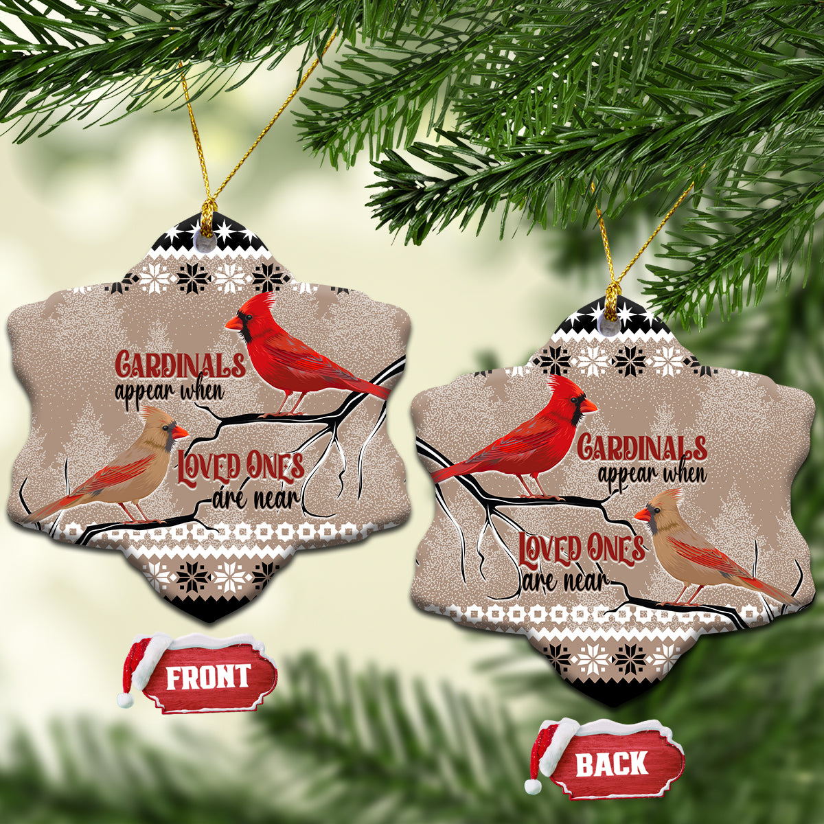 Christmas Cardinal Birds Ceramic Ornament Cardinals Appear When Loved Ones Are Near LT7 - Wonder Print Shop