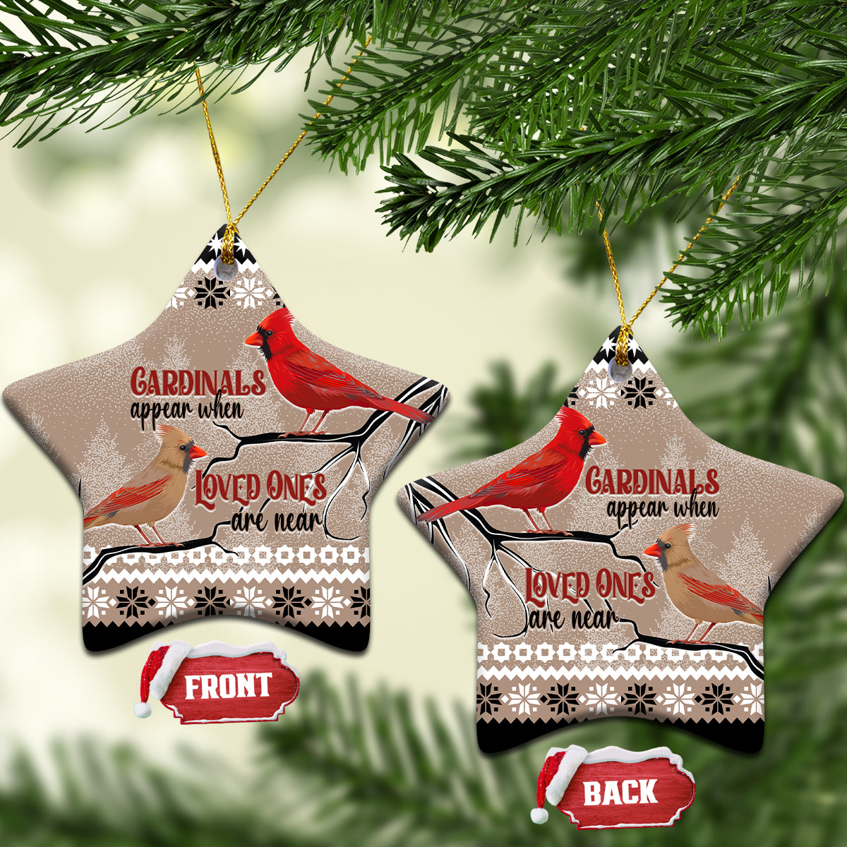 Christmas Cardinal Birds Ceramic Ornament Cardinals Appear When Loved Ones Are Near LT7 - Wonder Print Shop
