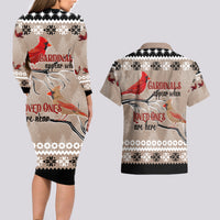 Christmas Cardinal Birds Couples Matching Long Sleeve Bodycon Dress and Hawaiian Shirt Cardinals Appear When Loved Ones Are Near LT7 - Wonder Print Shop