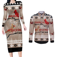 Christmas Cardinal Birds Couples Matching Long Sleeve Bodycon Dress and Long Sleeve Button Shirt Cardinals Appear When Loved Ones Are Near LT7 - Wonder Print Shop