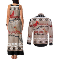 Christmas Cardinal Birds Couples Matching Tank Maxi Dress and Long Sleeve Button Shirt Cardinals Appear When Loved Ones Are Near LT7 - Wonder Print Shop