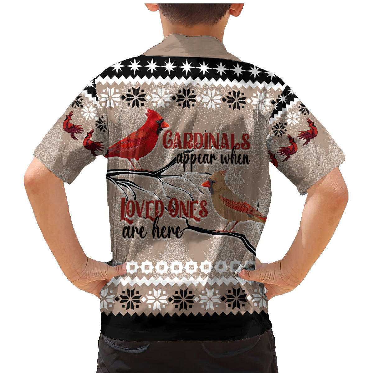 Christmas Cardinal Birds Family Matching Mermaid Dress and Hawaiian Shirt Cardinals Appear When Loved Ones Are Near LT7 - Wonder Print Shop