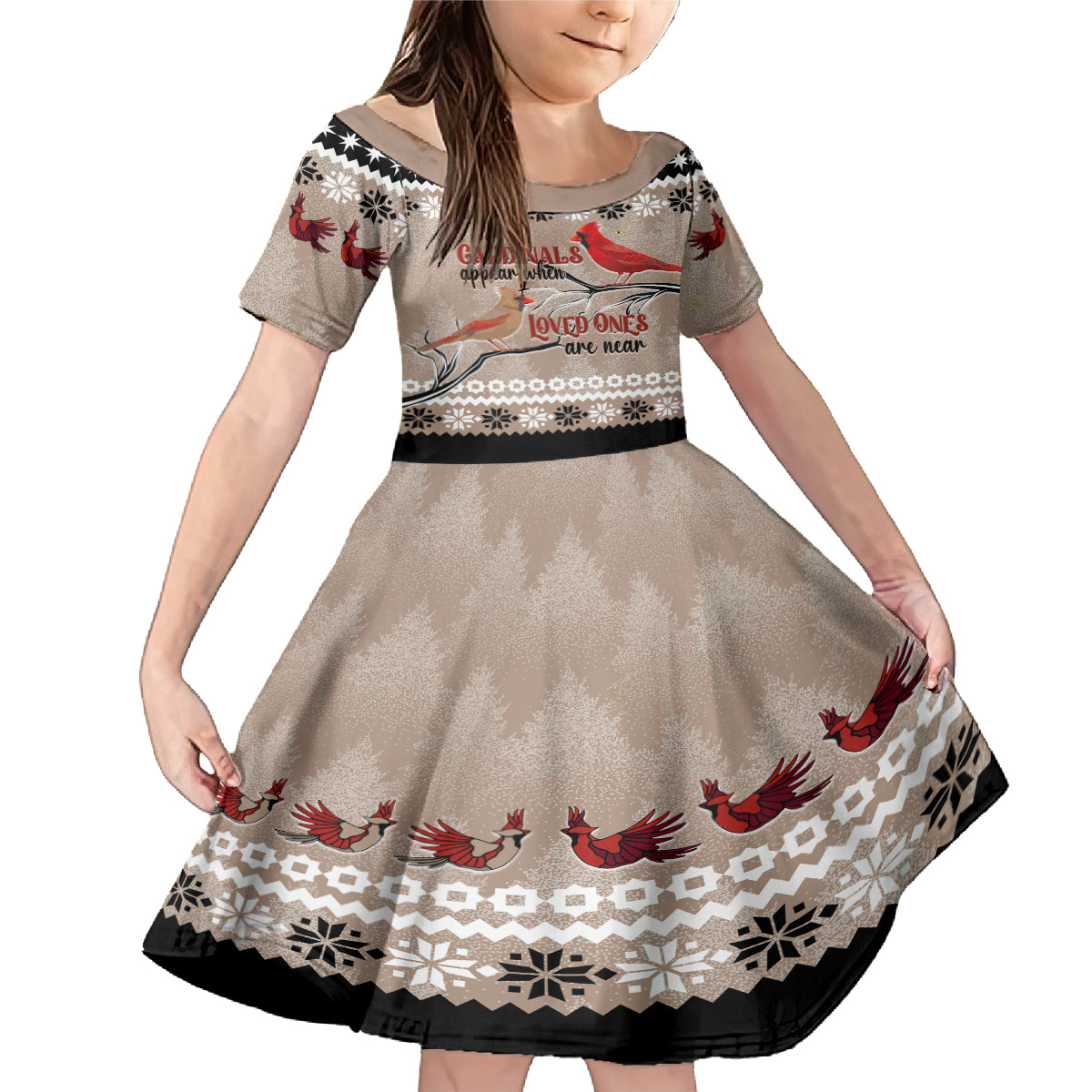 Christmas Cardinal Birds Family Matching Mermaid Dress and Hawaiian Shirt Cardinals Appear When Loved Ones Are Near LT7 - Wonder Print Shop