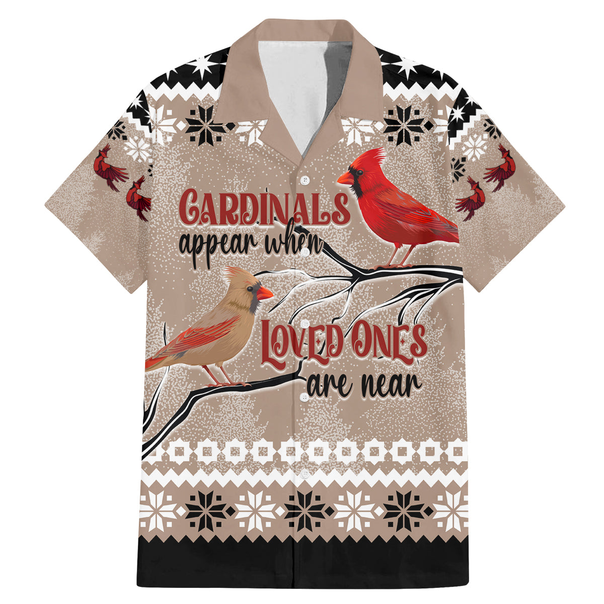 Christmas Cardinal Birds Family Matching Mermaid Dress and Hawaiian Shirt Cardinals Appear When Loved Ones Are Near LT7 - Wonder Print Shop