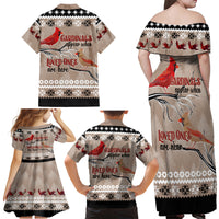 Christmas Cardinal Birds Family Matching Off Shoulder Maxi Dress and Hawaiian Shirt Cardinals Appear When Loved Ones Are Near LT7 - Wonder Print Shop