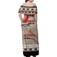 Christmas Cardinal Birds Family Matching Off Shoulder Maxi Dress and Hawaiian Shirt Cardinals Appear When Loved Ones Are Near LT7 - Wonder Print Shop